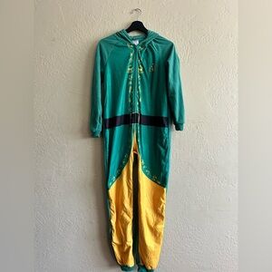 Elf Green and Yellow Hooded Onesie NWT